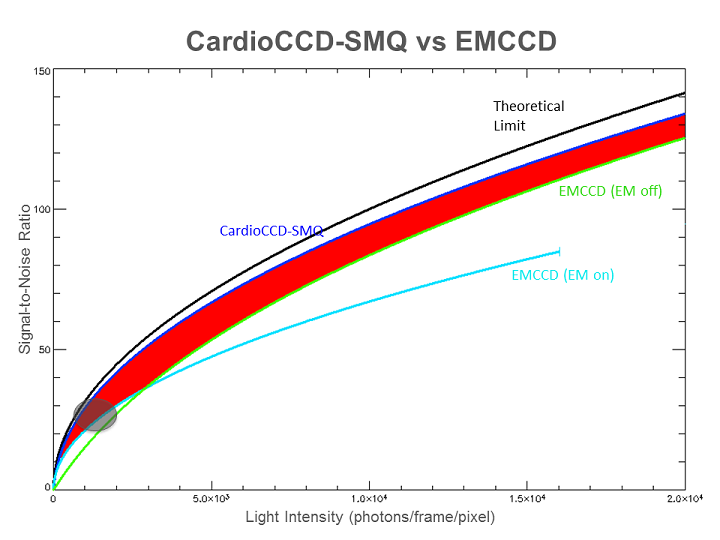 SMQ vs, EMCCD - medium light